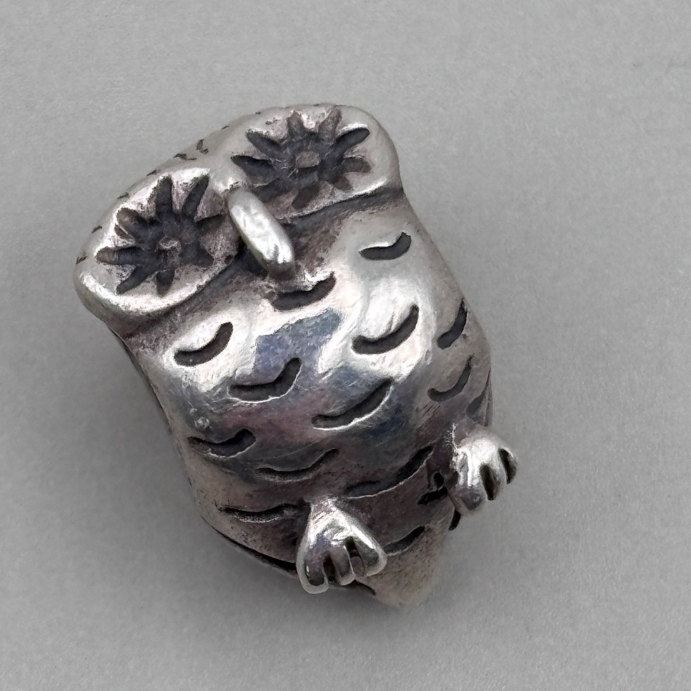 PANDORA Wise Old Owl Charm 925 Sterling Silver